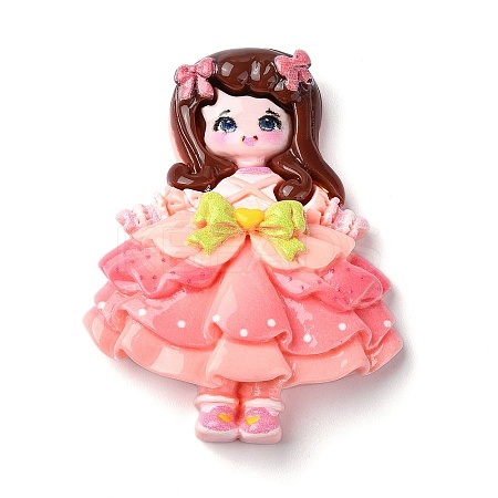 Cartoon Girls Opaque Resin Decoden Cabochons RESI-S392-05A-01-1