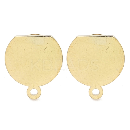 Half Round Ion Plating(IP) 304 Stainless Steel Stud Earring Findings STAS-I206-126G-1