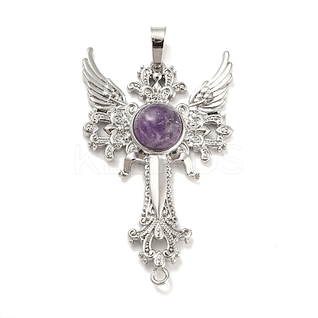 Natural Amethyst Big Pendants G-G009-01P-14-1