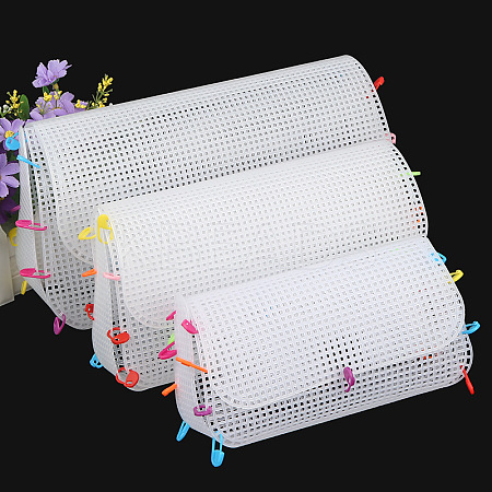 DIY Rectangle-shaped Plastic Mesh Canvas Sheet PURS-PW0001-603A-1