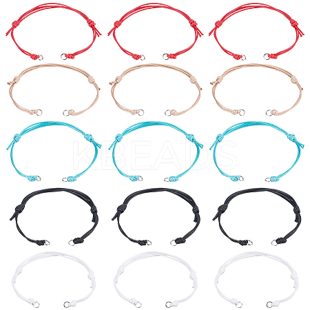 40Pcs 5 Colors Adjustable Eco-Friendly Korean Waxed Polyester Cord Bracelet Making AJEW-SC0003-72-1