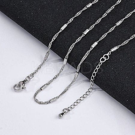 Brass Singapore Chains Necklaces for Women NJEW-D302-04P-1