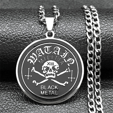 201 Stainless Steel Pendant Necklaces LS-NJEW-C066-05P-1