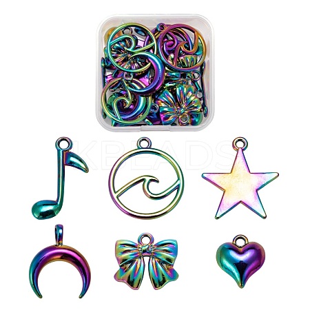 24Pcs 6 Style Alloy Pendants FIND-LS0001-24MC-1