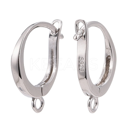 Anti-Tarnish Rhodium Plated 925 Sterling Silver Leverback Earring Findings STER-I017-087P-1