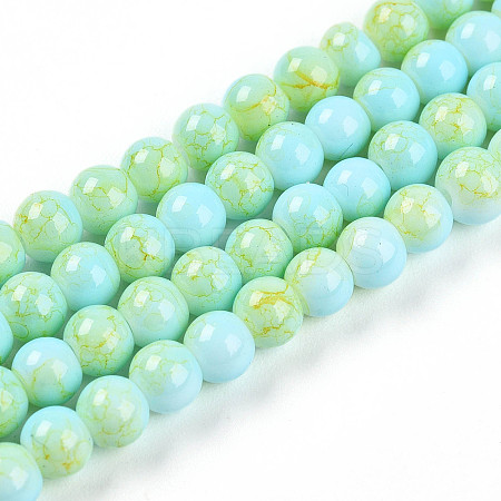 Baking Paint Glass Beads Strands DGLA-N003-4mm-C04-1