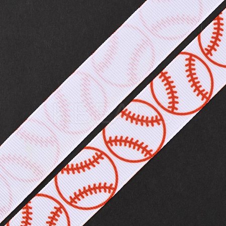 Baseball Pattern Heat Transfer Polyester Ribbons OCOR-WH0066-65D-1