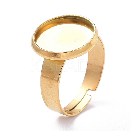 Ion Plating(IP) Adjustable 304 Stainless Steel Finger Rings Components STAS-P291-01C-G-1