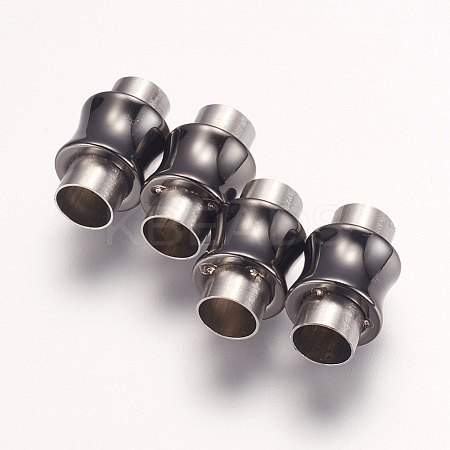 304 Stainless Steel Magnetic Clasps with Glue-in Ends STAS-F124-04B-1