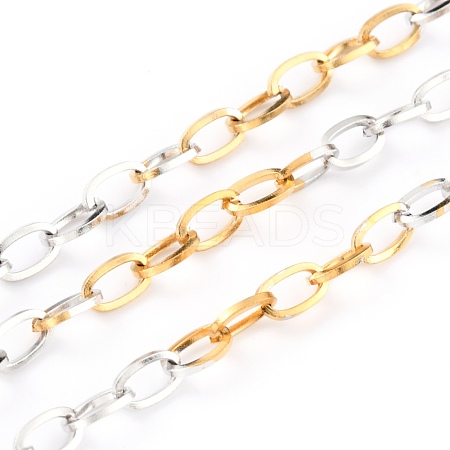 Two Tone 304 Stainless Steel Cable Chains CHS-B001-16-1