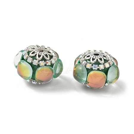 Acrylic Rhinestone Rondelle Beads CLAY-NH0003-02AS-01-1