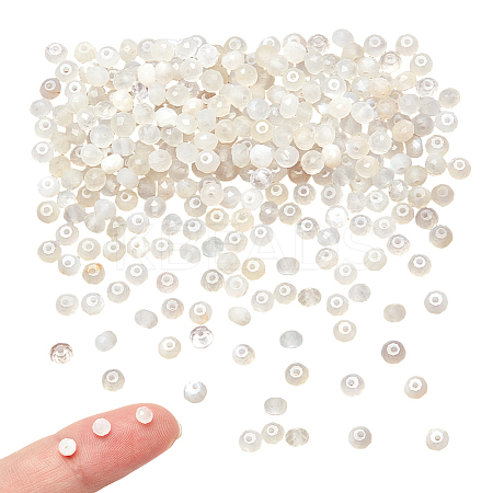 2 Strands Natural White Moonstone Beads Strands G-NB0005-78-1