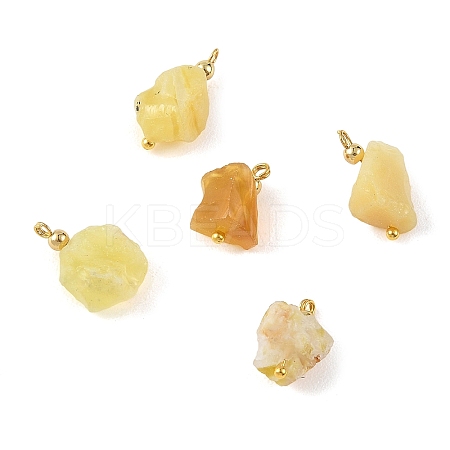 Raw Rough Natural Yellow Opal Pendants PALLOY-JF05930-1