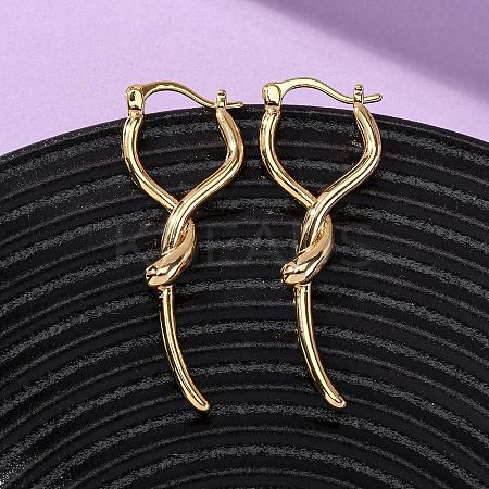 Brass Stick Hoop Earrings EJEW-A143-07G-1