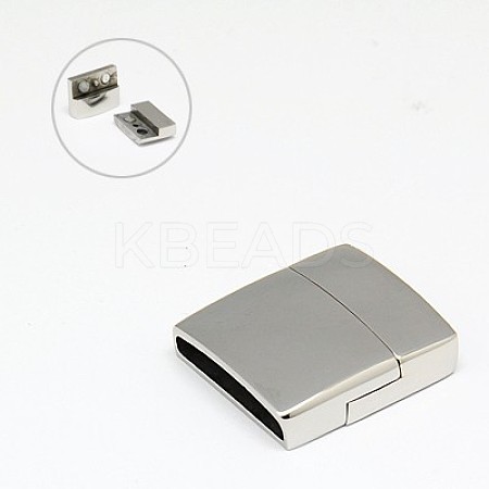 304 Stainless Steel Magnetic Clasps with Glue-in Ends STAS-I011-13-1