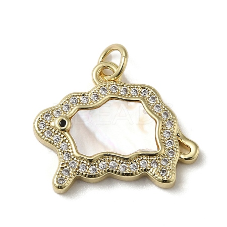 Brass Micro Pave Cubic Zirconia Pendants KK-Q808-27G-1