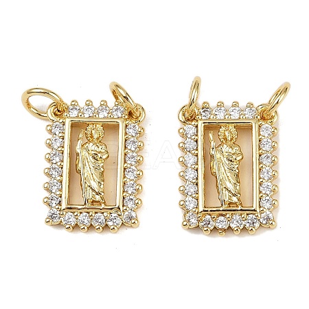 Brass Micro Pave Cubic Zirconia Pendants KK-S526-05G-A-1