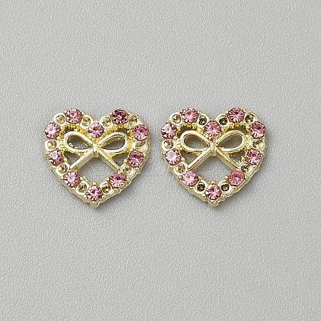 Heart with Bowknot Alloy Glass Cabochons LS-MRMJ-WH0202-012B-G-1