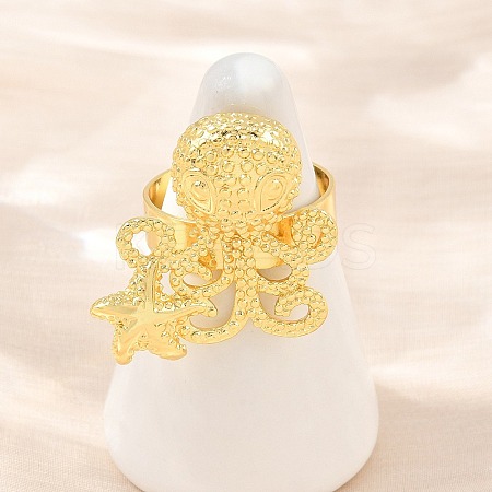 Ocean Brass Cuff Open Rings KK-CBA5A76-04G-01-1