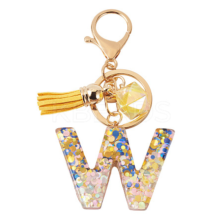 Alloy Resin Polygon Keychains KEYC-TADJ0002-03G-W-1