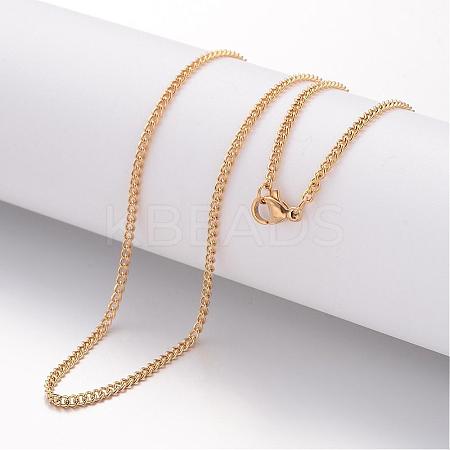 Ion Plating(IP) 304 Stainless Steel Necklace MAK-K004-08G-1