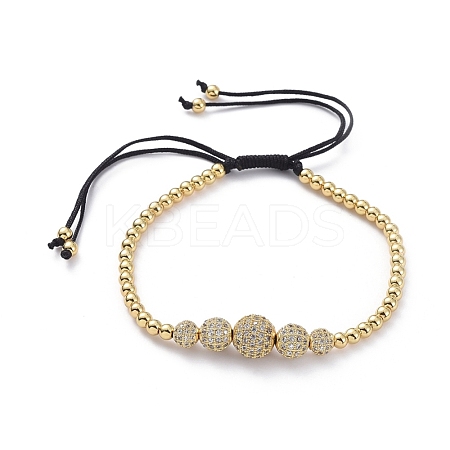 Adjustable Nylon Cord Braided Bead Bracelets BJEW-JB04969-01-1