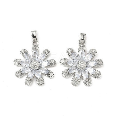 Brass Micro Pave Cubic Zirconia Pendants KK-S532-06P-1