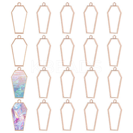 20Pcs Alloy Open Back Bezel Pendants FIND-CA0011-50RG-1