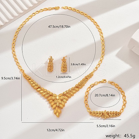 Luxurious Brass Flower Jewelry Set for Bride Wedding Formal Events AP4564-1