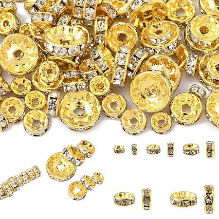 100Pcs 5 Styles Brass Rhinestone Beads RB-YW0001-18G-1