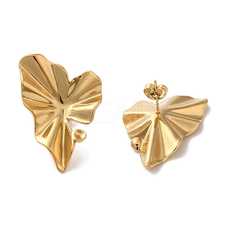 Ion Plating(IP) 304 Stainless Steel Heart Stud Earrings EJEW-C114-30G-1