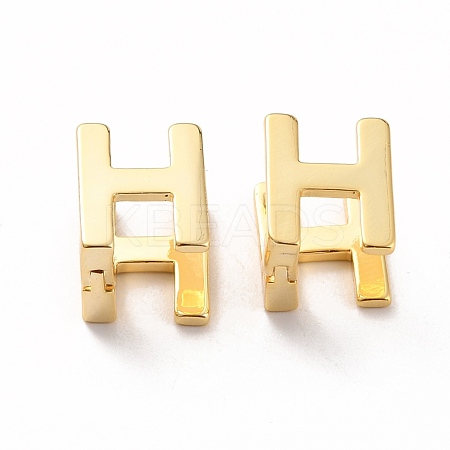 Initial Hoop Earrings for Women EJEW-P194-01G-H-1