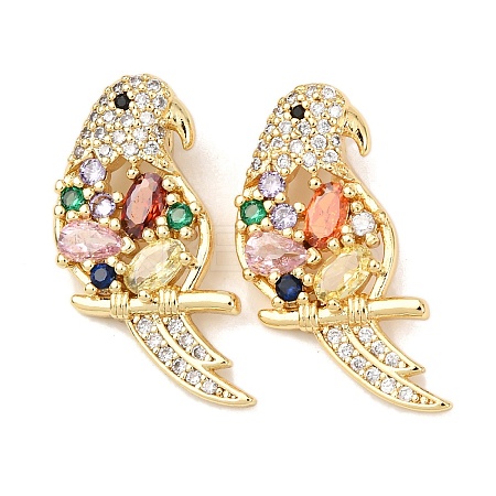 Brass Micro Pave Colorful Cubic Zirconia Pendants KK-G543-04G-02-1