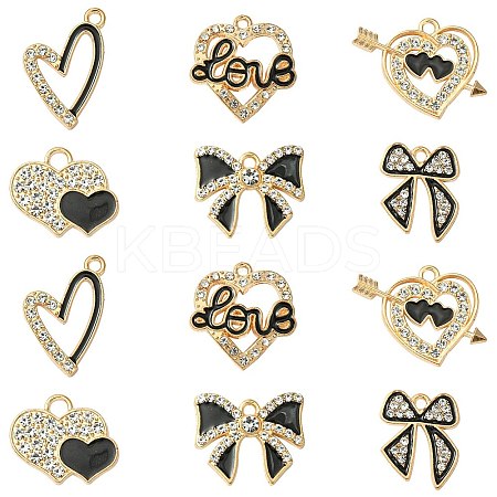 28Pcs 6 Styles Alloy Enamel Pendants FIND-FS0003-22-1