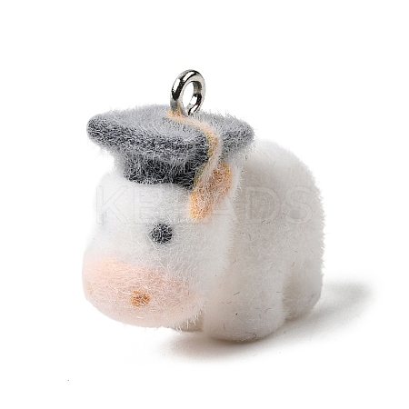 Flocking Opaque Resin Pendants RESI-G123-01A-1