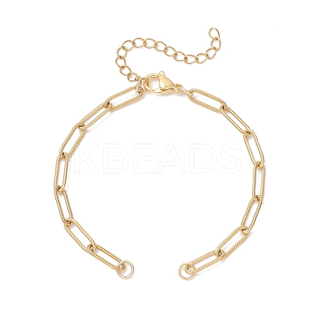 4MM 304 Stainless Steel Paperclip Chain Bracelet Making AJEW-JB01431-1
