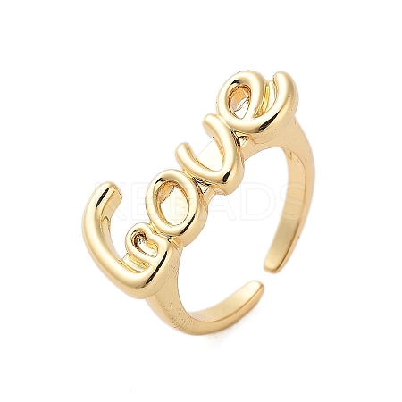 Bass LOVE Open Cuff Rings for Women RJEW-U012-01G-1