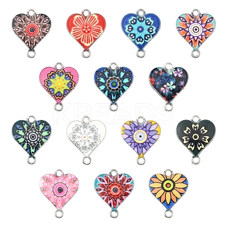 30Pcs 15 Colors Alloy Enamel Connector Charms ENAM-YW0005-79-1