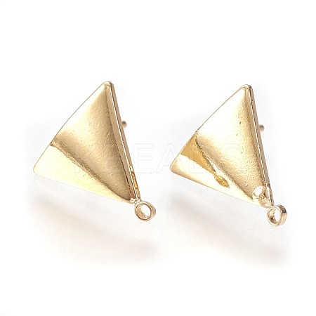 Brass Stud Earrings Findings KK-P153-31G-NF-1