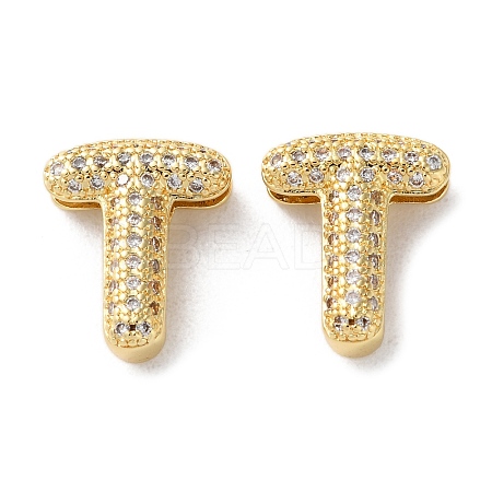 Rack Plating Brass Micro Pave Cubic Zirconia Slide Charms KK-C084-34G-T-1