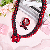 Polyester Graduation Honor Ribbon & Braided Bracelets & Brooch Sets AJEW-WH20816-001B-3