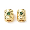 Brass Micro Pave Cubic Zirconia Beads KK-A189-07G-1