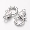 Platinum Plated Alloy Lobster Claw Clasps X-KK334-NF-2