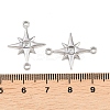 304 Stainless Steel Crystal Rhinestone Connector Charms STAS-P437-14A-P-3