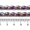 Transparent Electroplate Glass Beads Strands EGLA-A037-T6x8mm-B14-4