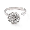 Flower Rotatable Open Ring for Women RJEW-M139-10P-1