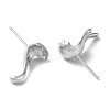 Rhodium Plated 925 Sterling Silver Stud Earring Findings STER-M115-13P-2
