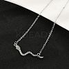 Brass Pave Black Cubic Zirconia Snake Pendant Necklaces NJEW-D320-02ASP-2