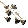 Iron Bell & Alloy Key/Sun/Moon Charm Hanging Ornaments HJEW-JM03430-5