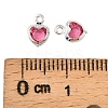 Heart Brass Glass Charms KK-S385-01S-03A-3
